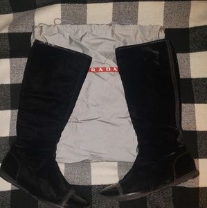 AUTH RARE PRADA VELVET BOOTS